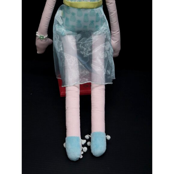 Pottery Barn Kids Swim Cat 28" Designer Doll 2015 Plush Sunglasses Pineapple - Picture 9 of 12